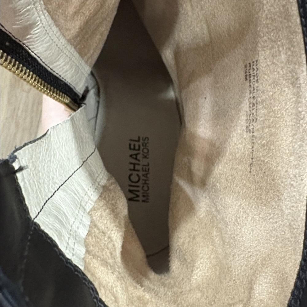 Michael Kors Haya Platform Stilleto Zipper Leopard Printed Hair-Calf Bootie 9.5 - Picture 10 of 11